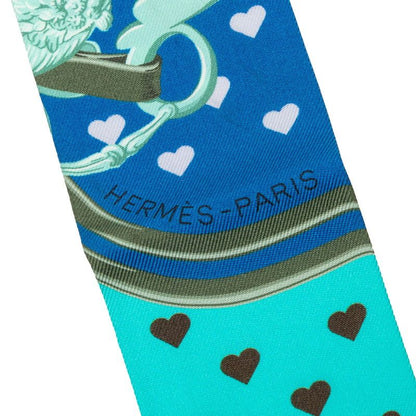 Hermes Twilly Brides de Gala Love Scarf Blue Silk — view 2