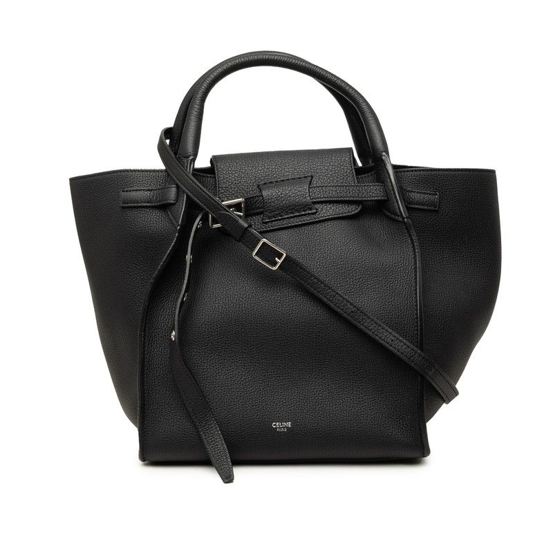 Celine 2-Way Shoulder Bag Black Leather