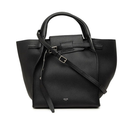 Celine 2-Way Shoulder Bag Black Leather