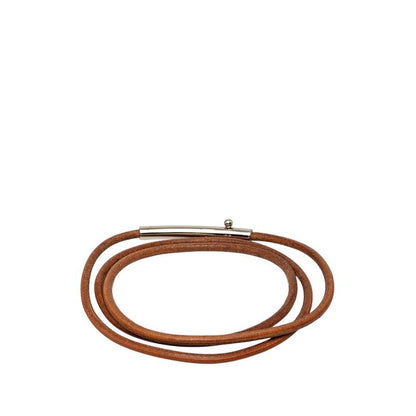Hermes Vintage Rogue Belt Brown Silver Leather Metal — view 3