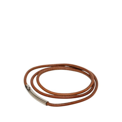 Hermes Vintage Rogue Belt Brown Silver Leather Metal — view 2