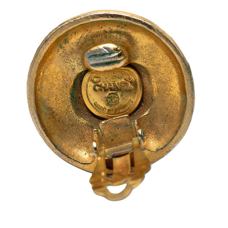 Chanel Vintage CC Logo Earrings Gold Plated — view 3