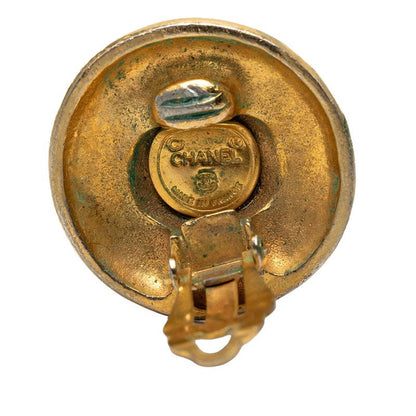 Chanel Vintage CC Logo Earrings Gold Plated — view 3