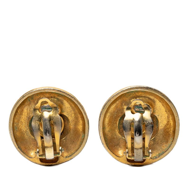 Chanel Vintage CC Logo Earrings Gold Plated — view 2
