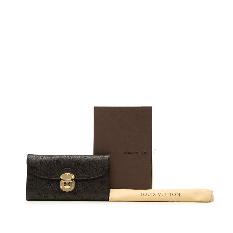 Louis Vuitton Monogram Mahina Portefeuille Amelia Trifold Wallet Chocolat Dark — view 8