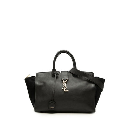 Saint Laurent Downtown Cabas 2-Way Shoulder Bag Black Leather Suede