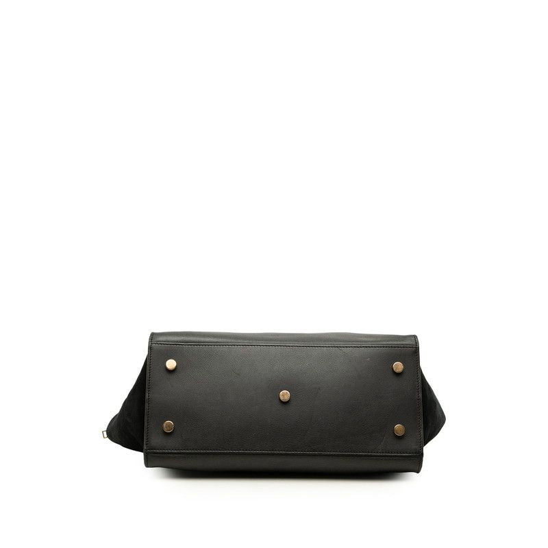 Saint Laurent Downtown Cabas 2-Way Shoulder Bag Black Leather Suede — view 3