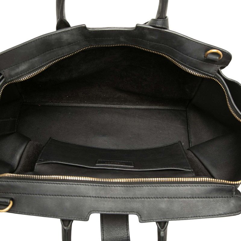 Saint Laurent Downtown Cabas 2-Way Shoulder Bag Black Leather Suede — view 4