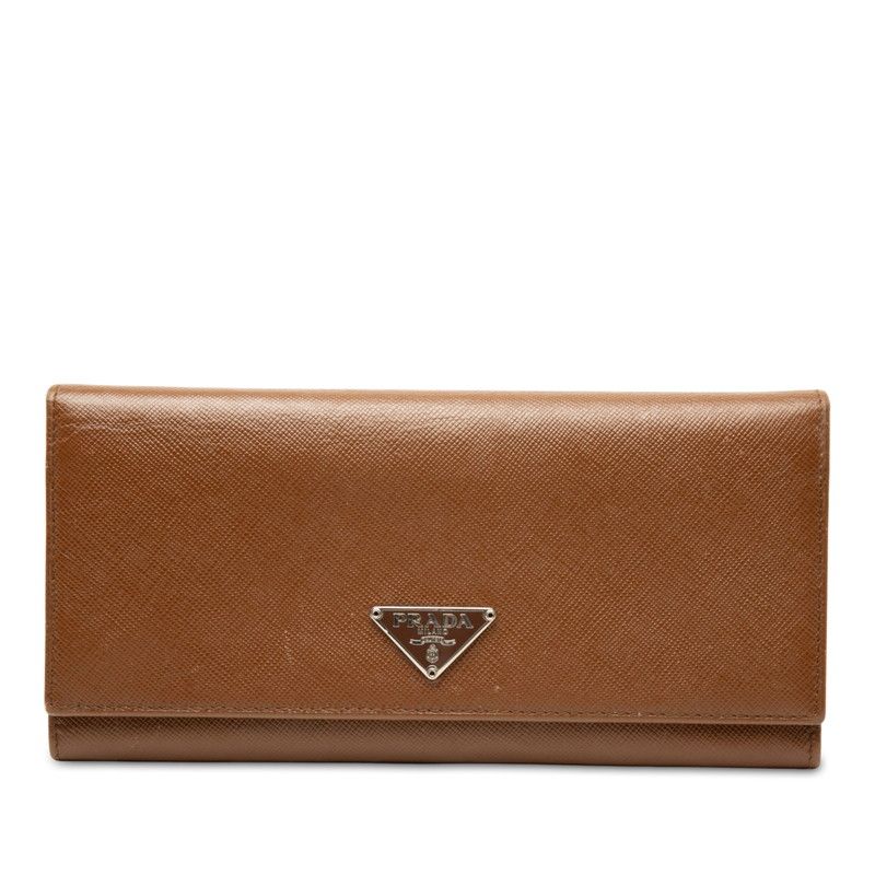 Prada Wallet Brown Saffiano Leather