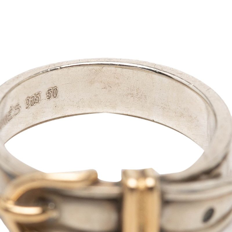 Hermes Ceinture Belt Motif Ring 50 Silver — view 5