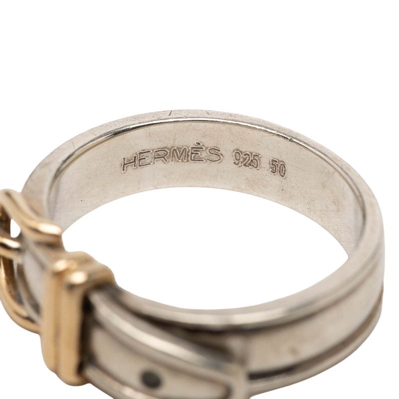 Hermes Ceinture Belt Motif Ring 50 Silver — view 4