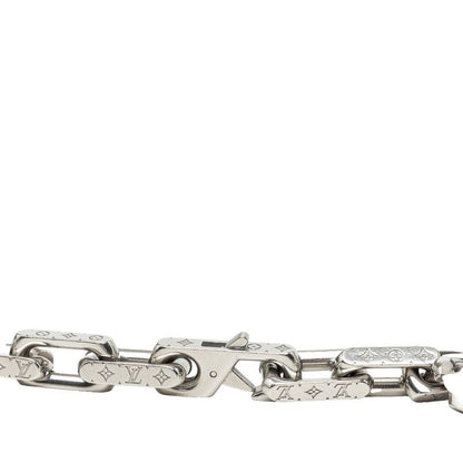 Louis Vuitton Monogram Collier Chain Necklace Silver Metal — view 3