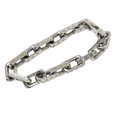 Louis Vuitton Collier Chain Monogram Bracelet L Silver Metal — view 4