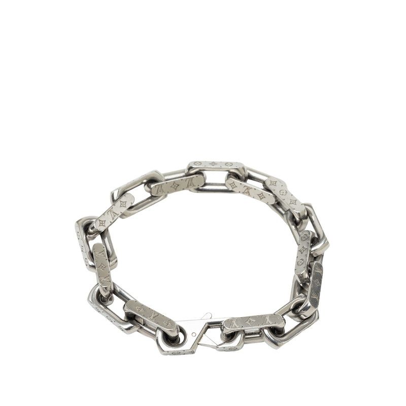 Louis Vuitton Collier Chain Monogram Bracelet L Silver Metal — view 3