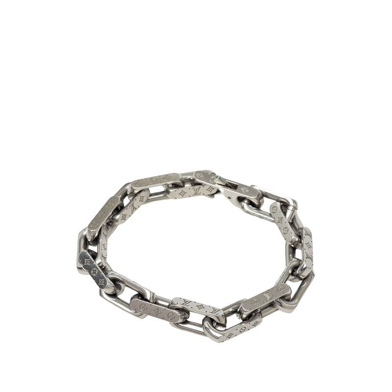 Louis Vuitton Collier Chain Monogram Bracelet L Silver Metal — view 2
