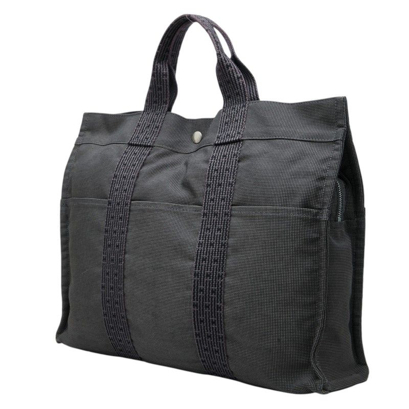 Hermes Herline MM Tote Bag Gray Nylon Canvas — view 2