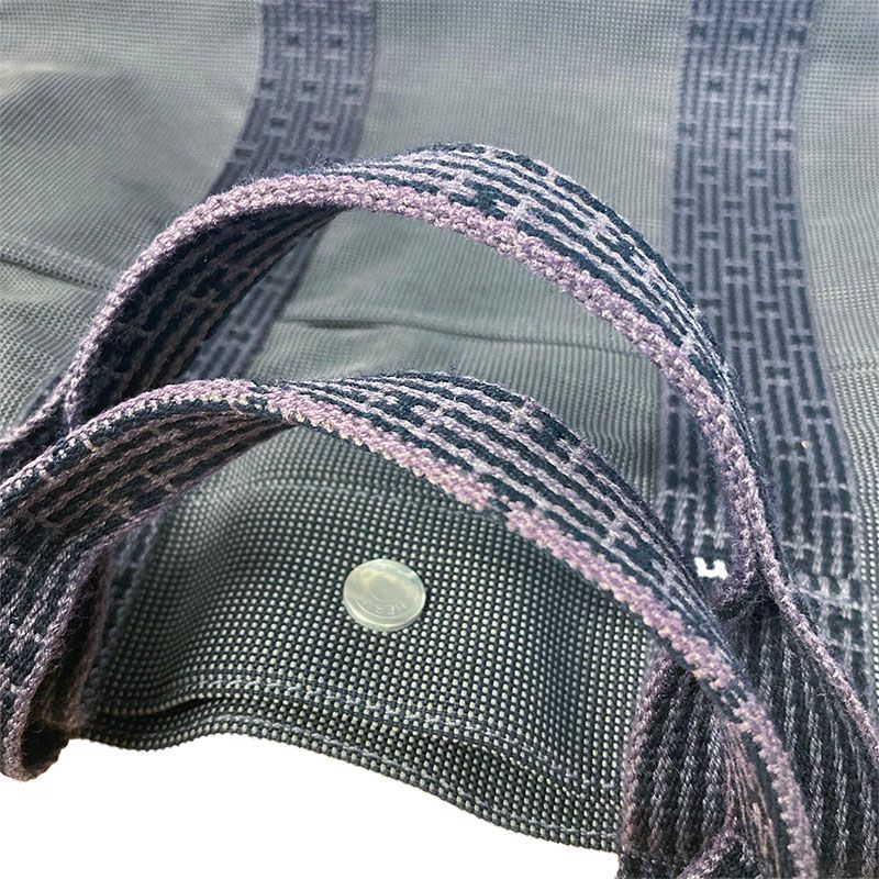 Hermes Herline MM Tote Bag Gray Nylon Canvas — view 8