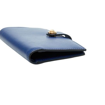 Versace Medusa Bifold Wallet Vertical Navy Leather — view 4