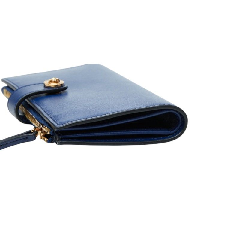 Versace Medusa Bifold Wallet Vertical Navy Leather — view 5