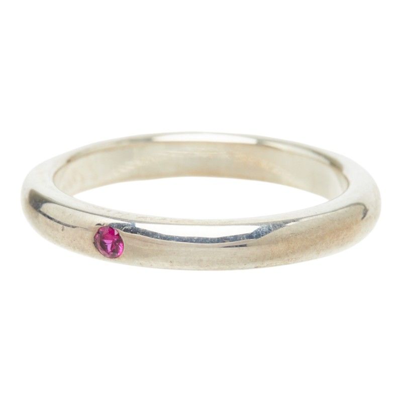 Tiffany & Co Stacking Band Ring 925 Sterling Silver Ruby — view 2