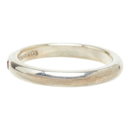 Tiffany & Co Stacking Band Ring 925 Sterling Silver Ruby — view 3