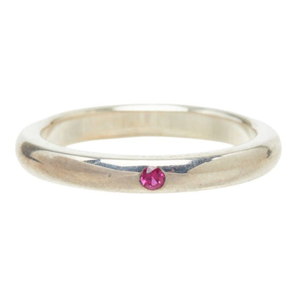 Tiffany & Co Stacking Band Ring 925 Sterling Silver Ruby