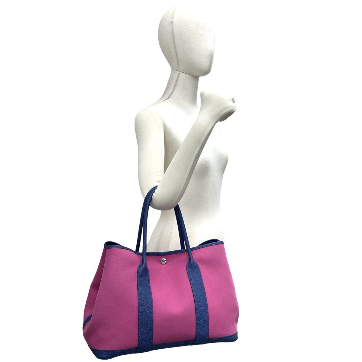 Hermes Garden Party PM Toile Officier Negonda Handbag Magnolia Bleu Brighton — view 2