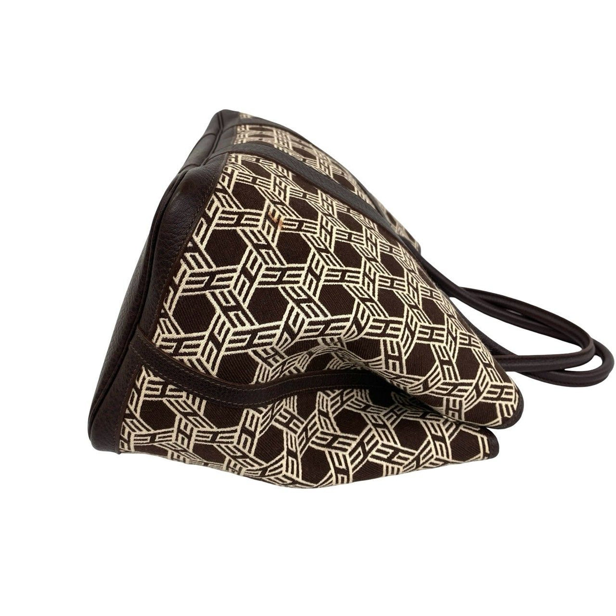 Hermes Garden Party PM Buffalo Toile So H Handbag Niccotine Brown — view 6