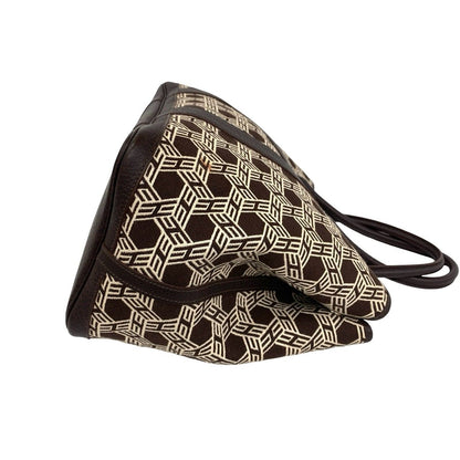 Hermes Garden Party PM Buffalo Toile So H Handbag Niccotine Brown — view 6