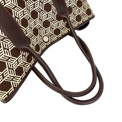 Hermes Garden Party PM Buffalo Toile So H Handbag Niccotine Brown — view 4
