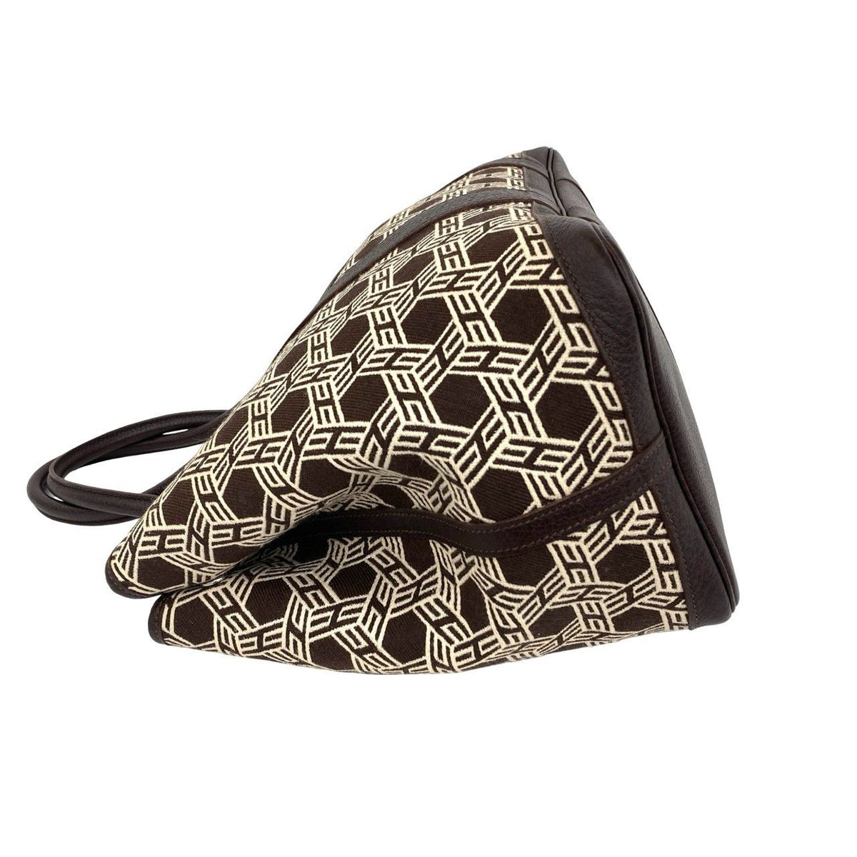 Hermes Garden Party PM Buffalo Toile So H Handbag Niccotine Brown — view 5