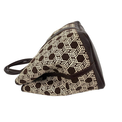 Hermes Garden Party PM Buffalo Toile So H Handbag Niccotine Brown — view 5