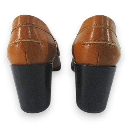 Hermes Constance Loafers Heels H Silver Camel Leather — view 5