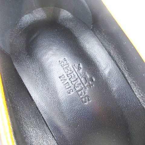 Hermes Constance Loafers Heels H Silver Camel Leather — view 6