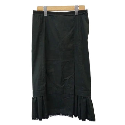 Prada Ruffle Skirt Long Length Nylon Blend Black 42