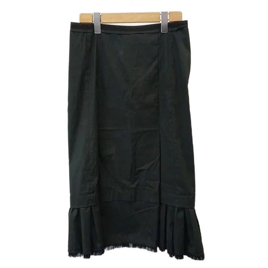 Prada Ruffle Skirt Long Length Nylon Blend Black 42