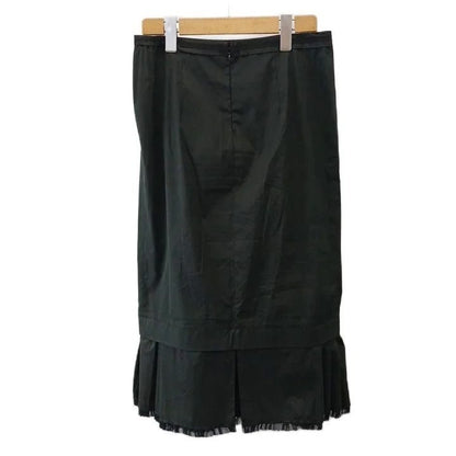 Prada Ruffle Skirt Long Length Nylon Blend Black 42 — view 2