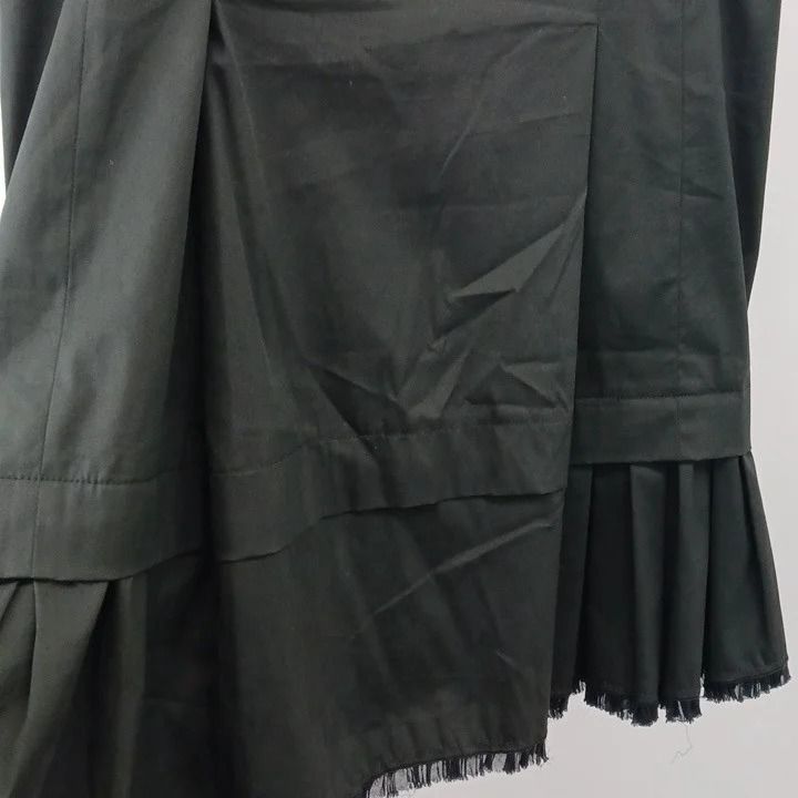 Prada Ruffle Skirt Long Length Nylon Blend Black 42 — view 5