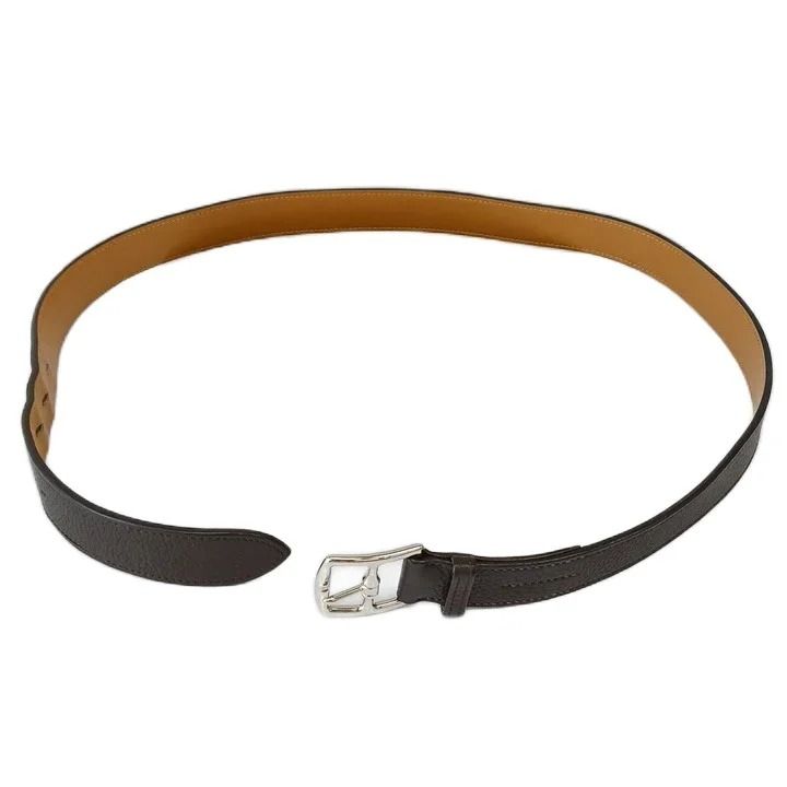 Hermes Etriviere Belt Leather Stirrup Buckle Dark Brown — view 2