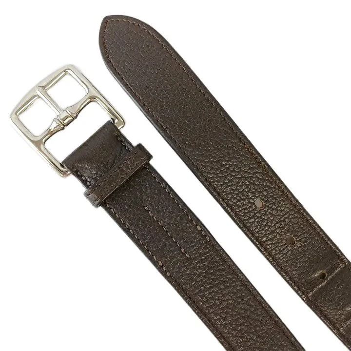 Hermes Etriviere Belt Leather Stirrup Buckle Dark Brown — view 3
