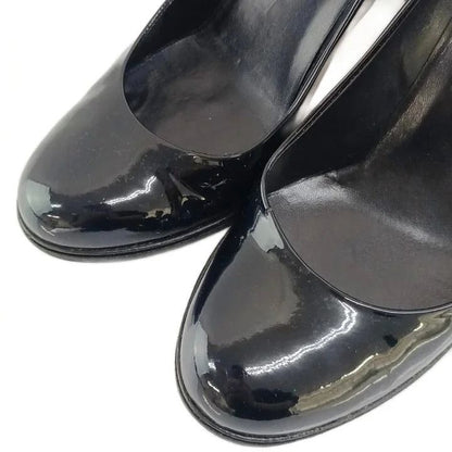Gucci Pumps Patent Round Toe High Heels Black — view 2