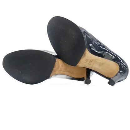 Gucci Pumps Patent Round Toe High Heels Black — view 6