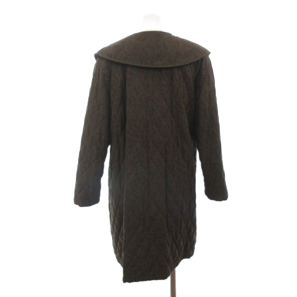 Balenciaga Quilted Coat Long Length All Over Print Green Khaki — view 3