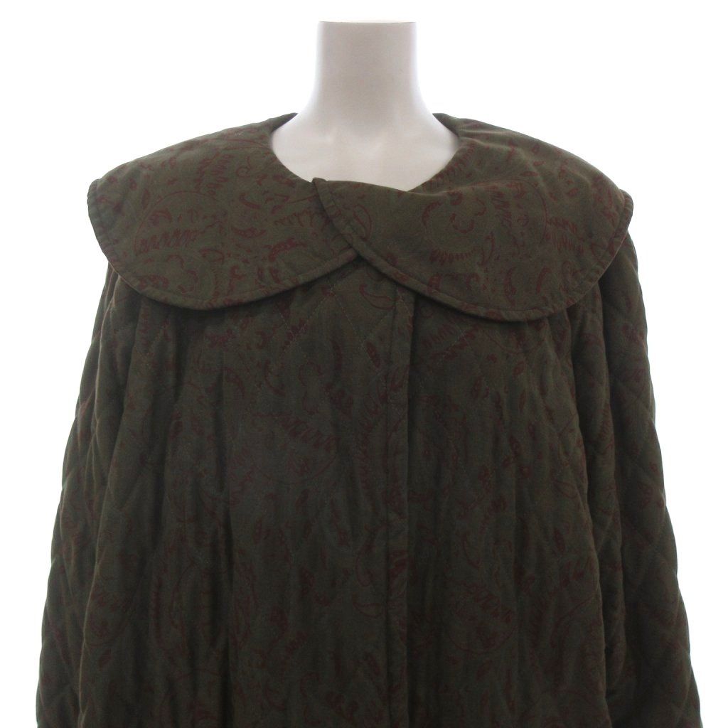 Balenciaga Quilted Coat Long Length All Over Print Green Khaki — view 4