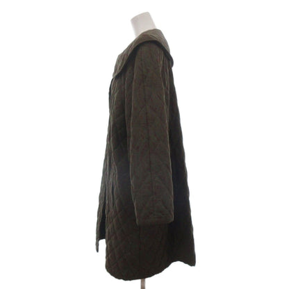 Balenciaga Quilted Coat Long Length All Over Print Green Khaki — view 2