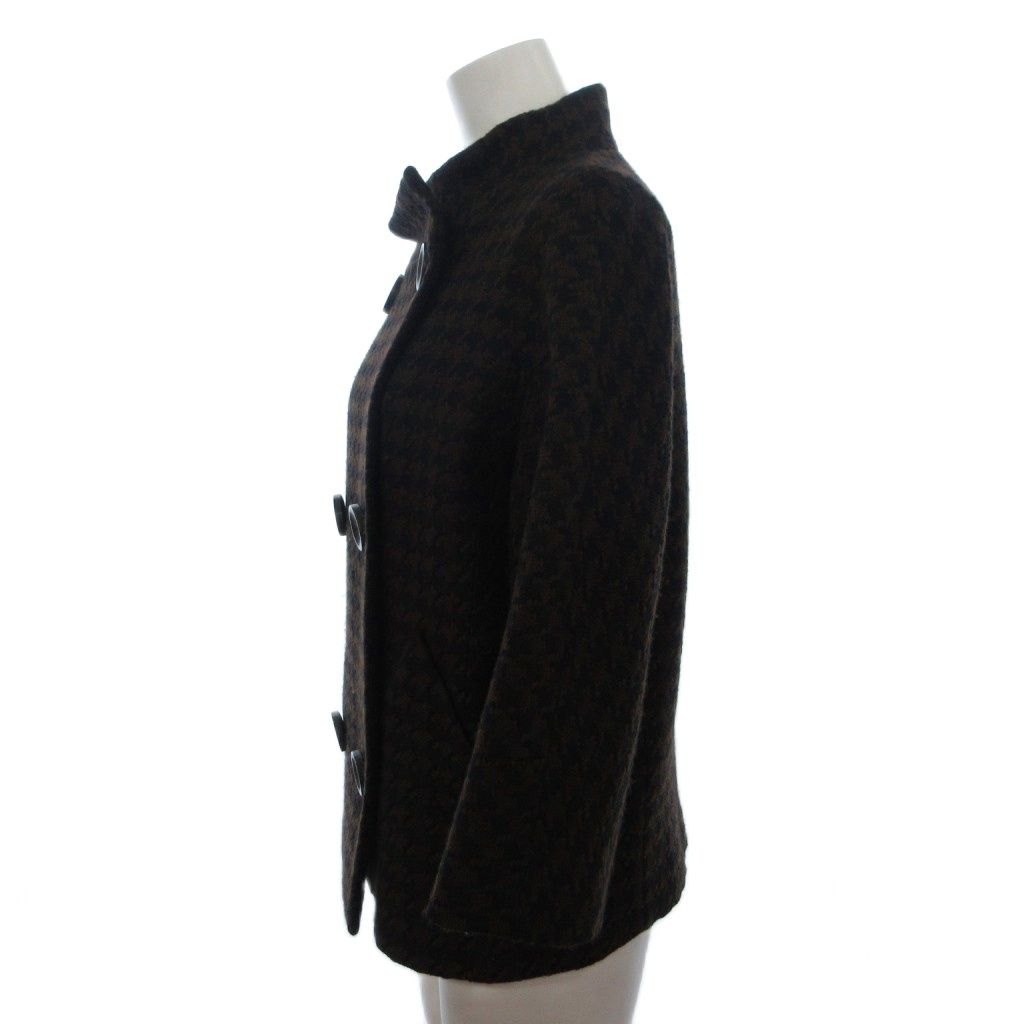 Max Mara Coat Short Length Double Three Quarter Sleeve Houndstooth — view 2