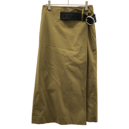 Celine by Phoebe Philo Leather Belt Wrap Skirt 2 Khaki 36