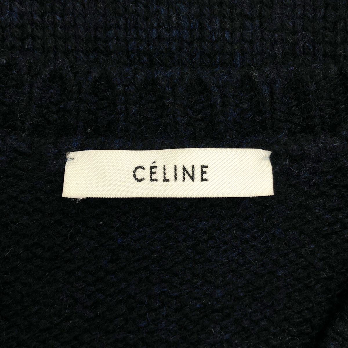 Celine by Phoebe Philo Cashmere Chunky Knit Sweater 2 Navy XS — view 3