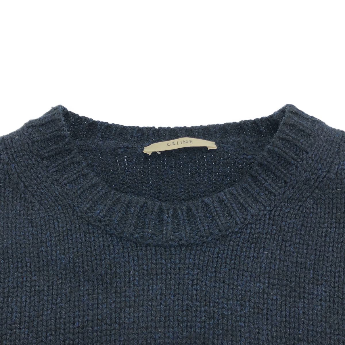 Celine by Phoebe Philo Cashmere Chunky Knit Sweater 2 Navy XS — view 4