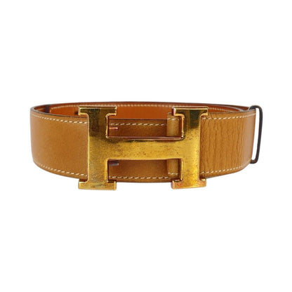 Hermes H Belt Constance Brown Camel Gold Leather